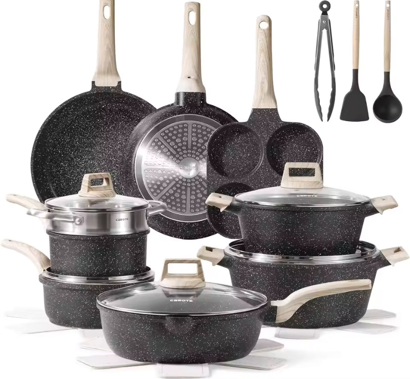 21pc Non-stick pot and pan set