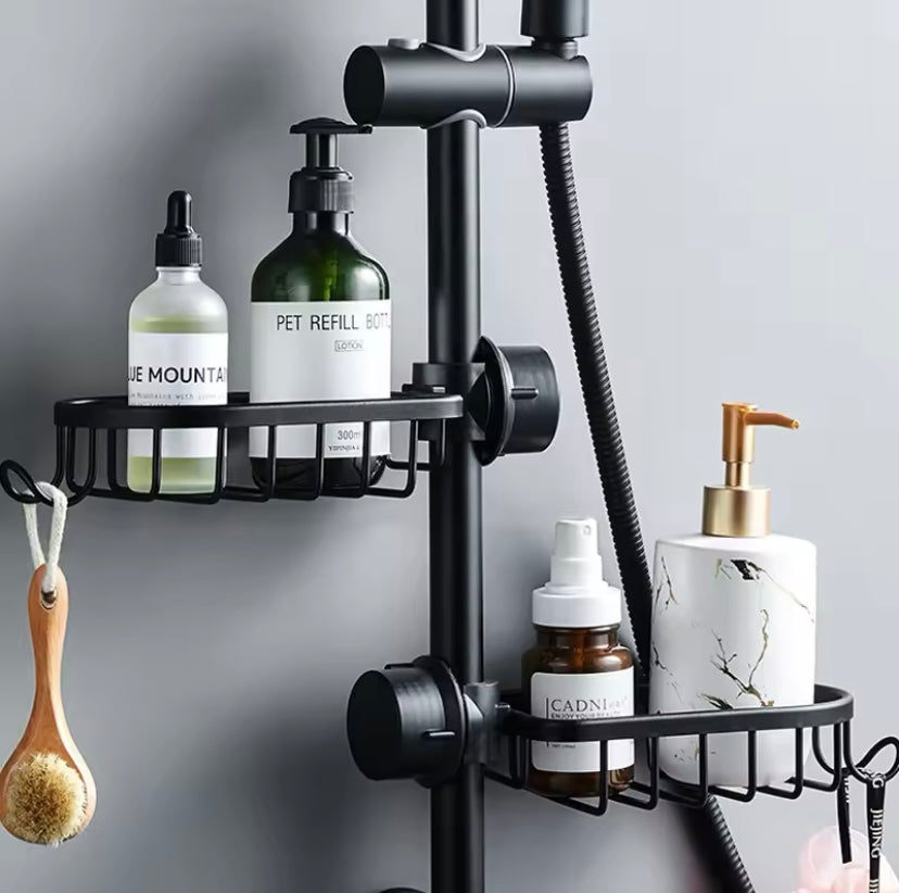 Rotating shower shelves