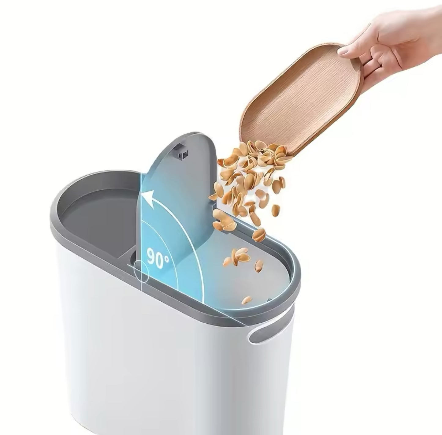 One-coin raise trash bin